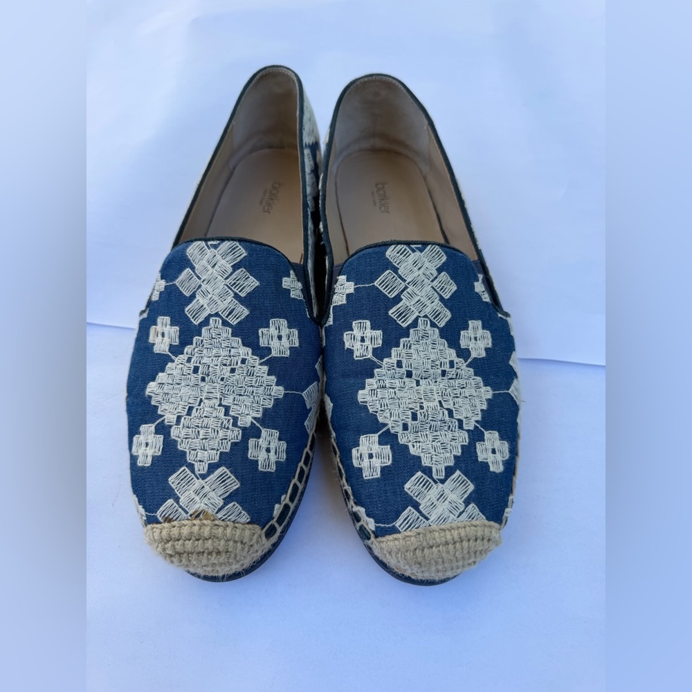 Botkier “Sara” Blue Embroidered Espadrilles – Size 10 – Geometric Embroidery - Picture 3 of 12